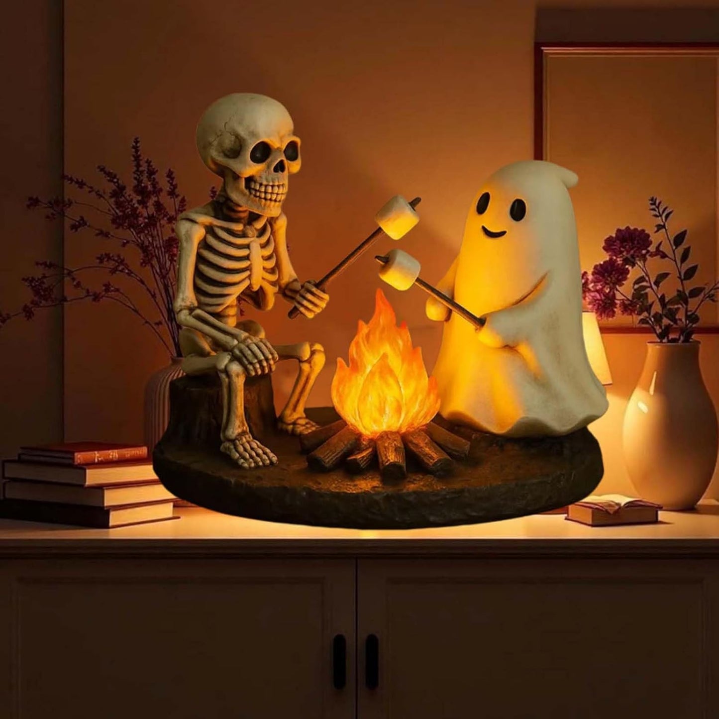 🎃Skeleton & Ghost Bonfire Night Lamp – Spooky Vibes for Your Halloween Décor!👻 - Libiyi
