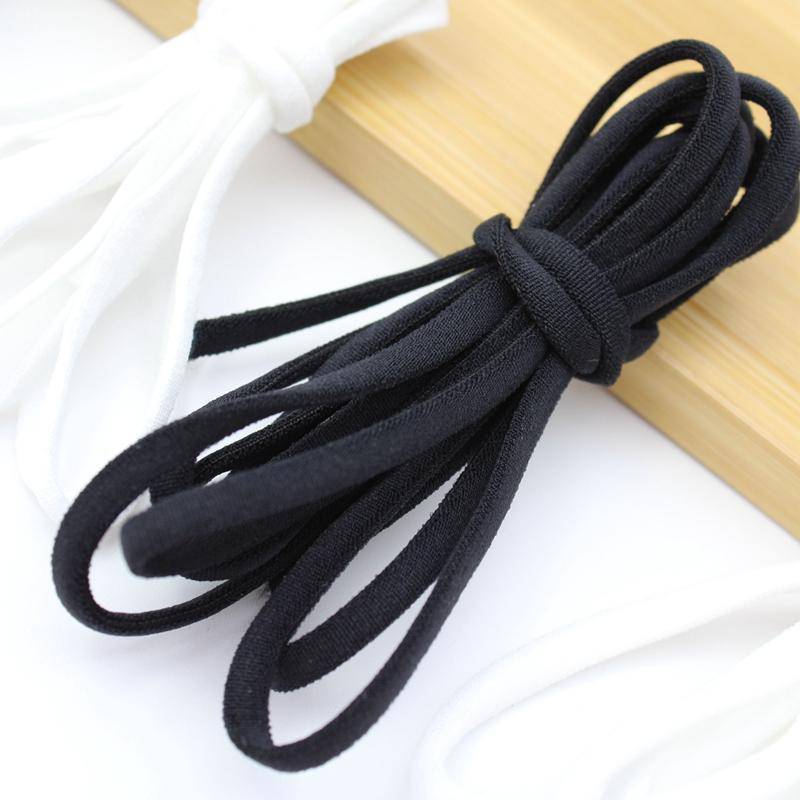1/6 Inch(4mm)Flat Braided Elastic Cord/White Elastic Band (50 yards) - Libiyi