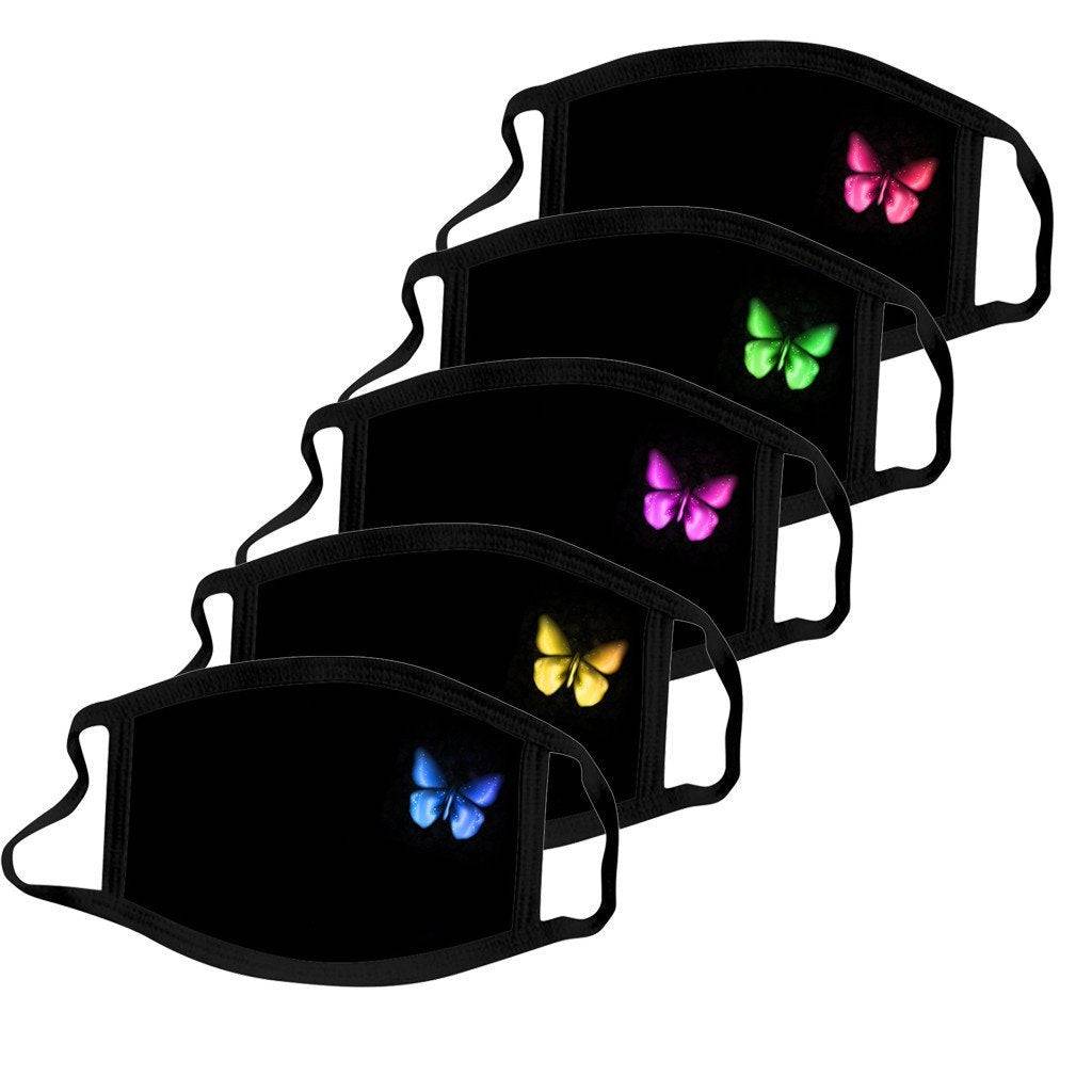 Printed Black Mask Butterfly Cloth Masks - Libiyi