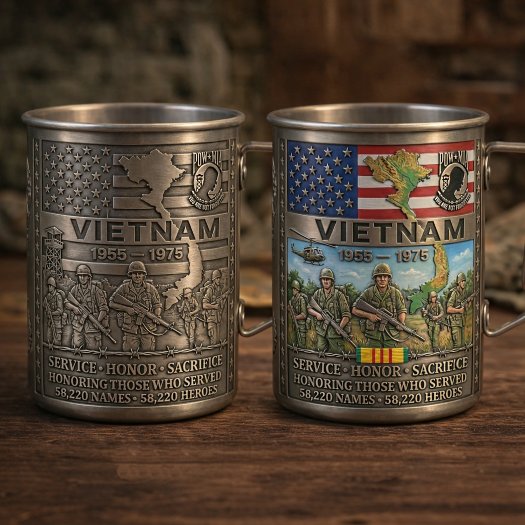 🎖️- Vietnam Veteran Honor Coffee Mug – 1955-1975 Service Tribute