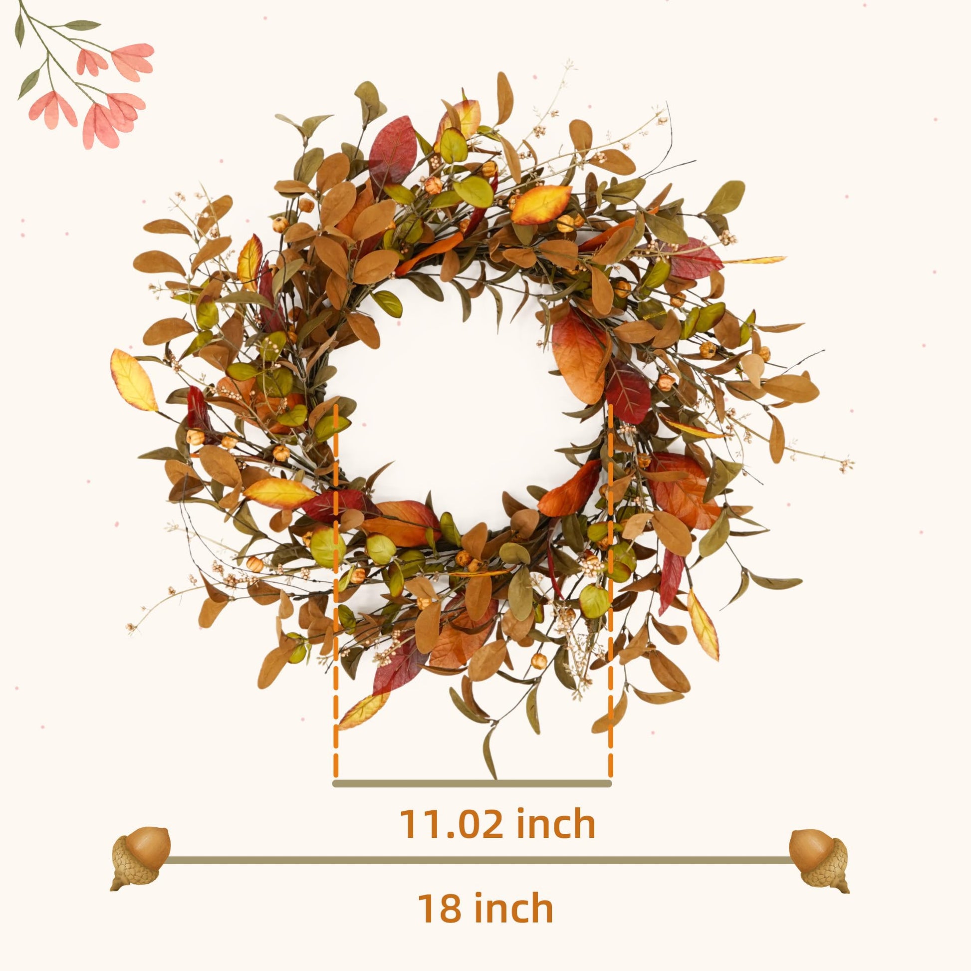 Fall wreath for the front door - Libiyi