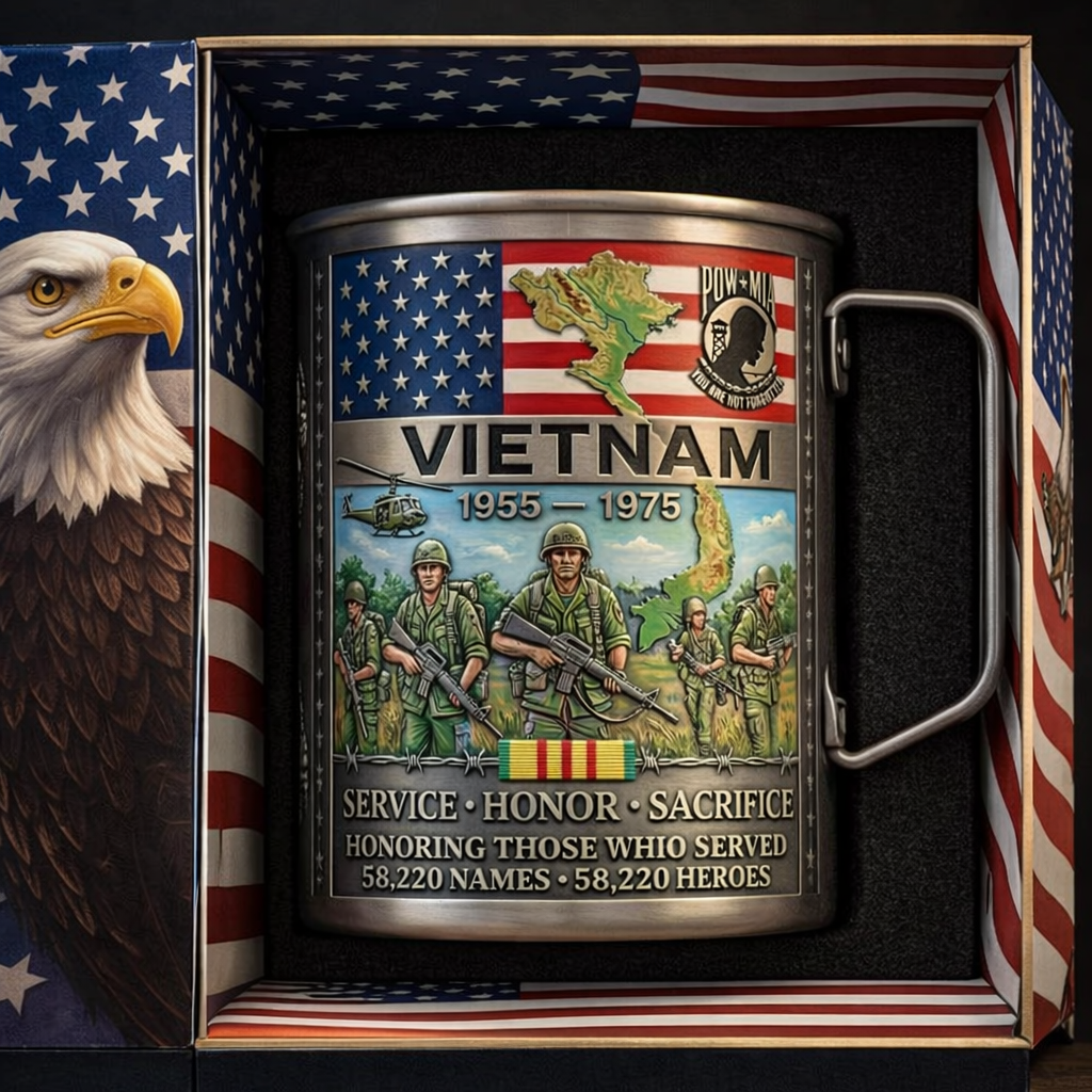 🎖️- Vietnam Veteran Honor Coffee Mug – 1955-1975 Service Tribute