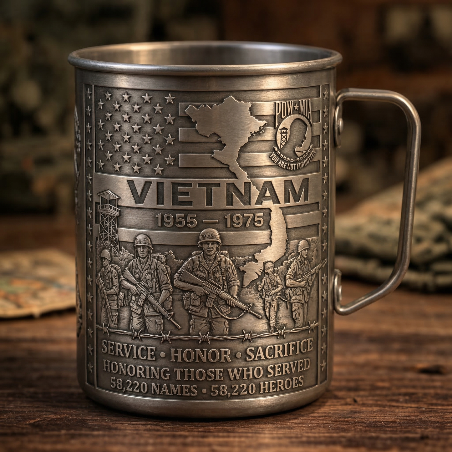 🎖️- Vietnam Veteran Honor Coffee Mug – 1955-1975 Service Tribute
