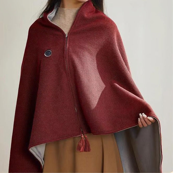Portable Soft Zipper Electric Heated Blanket Shawl - Libiyi