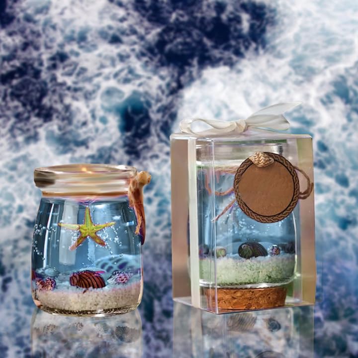 Ocean Theme Blue Purple Pink Gel Candle - Libiyi
