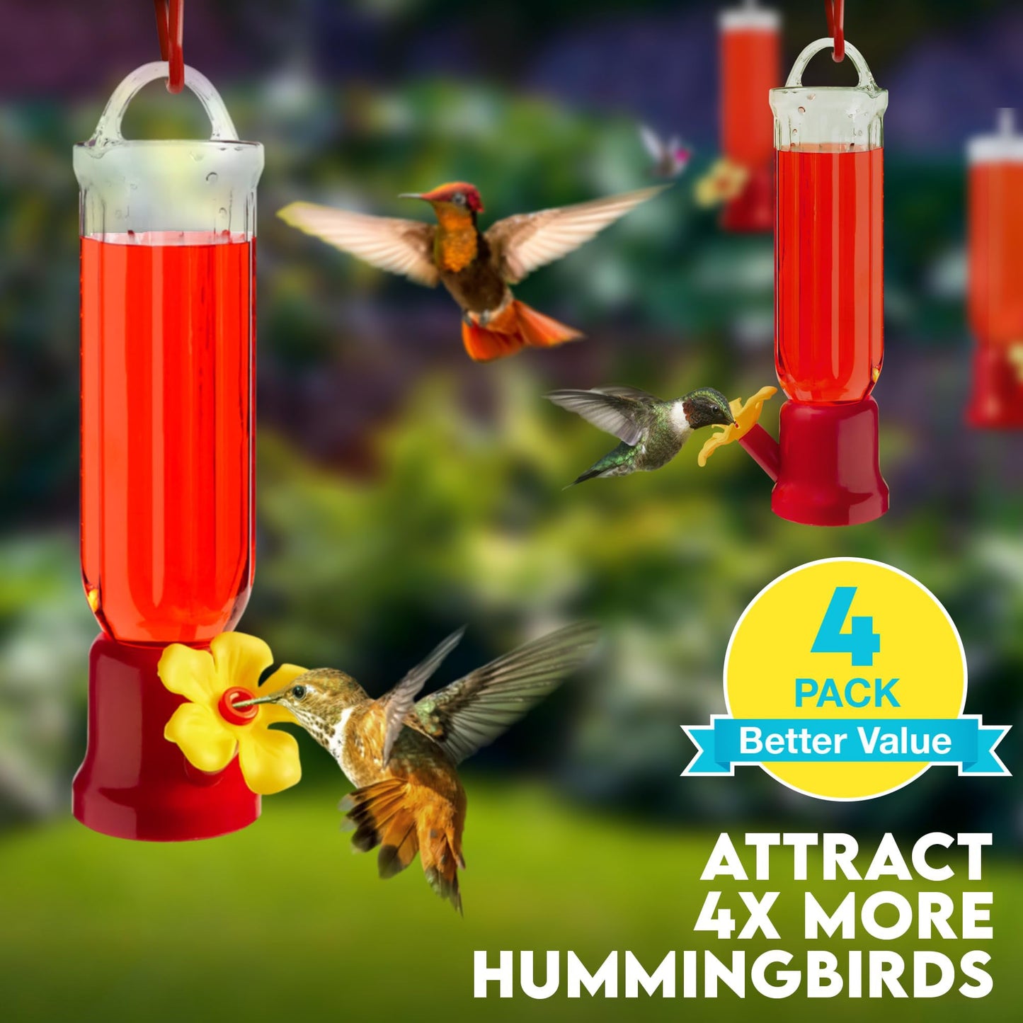 🔥Annual Offer - New Leak-Proof Design Hummingbird Feeder (4 Pack) - Libiyi