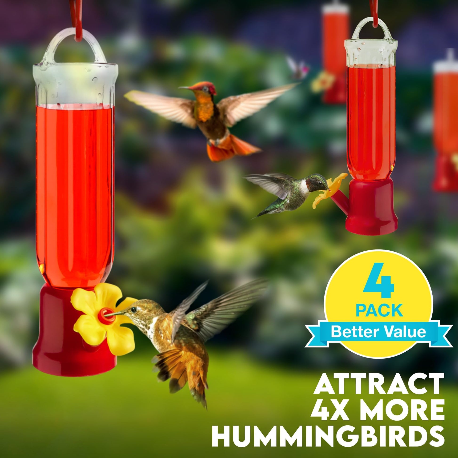 🔥Annual Offer - New Leak-Proof Design Hummingbird Feeder (4 Pack) - Libiyi