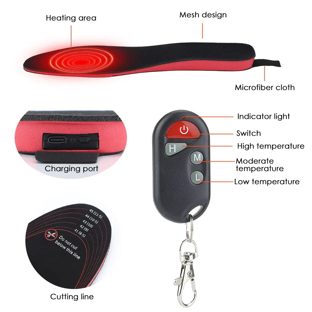 🔥FootEase Wireless Heated Insoles – Rechargeable Pain Soothing Heat for Plantar Fasciitis & Cold Feet - Libiyi