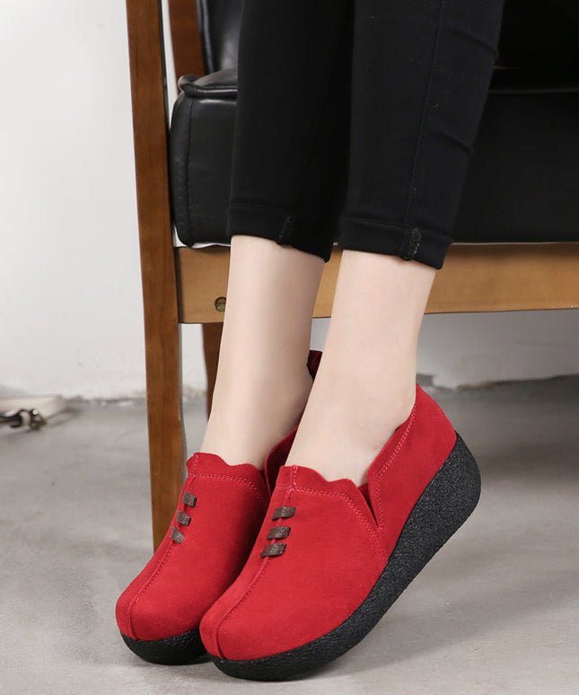 Libiyi Round toe fly woven mesh thick sole ladies casual shoes - Libiyi