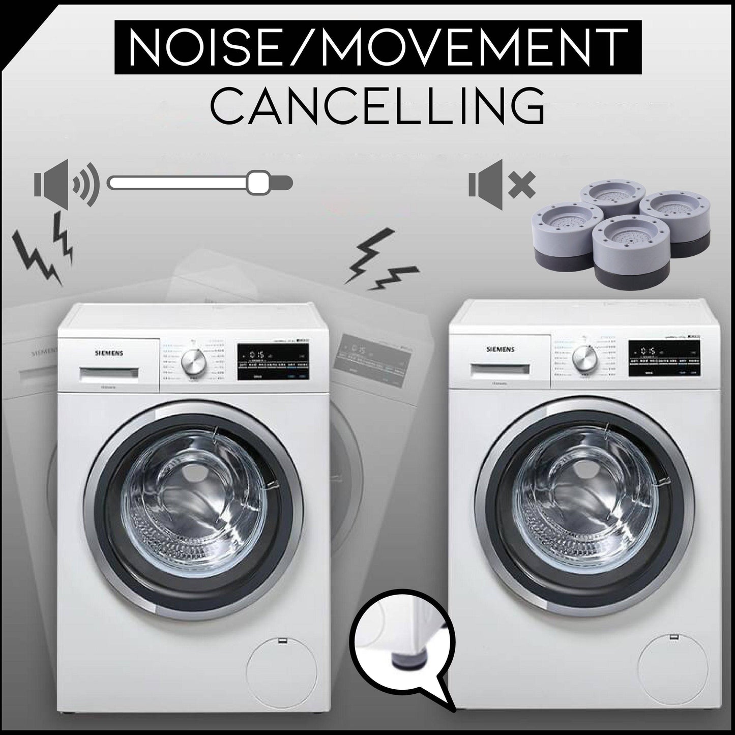 Shock And Noise Cancelling Washing Machine Support - Libiyi