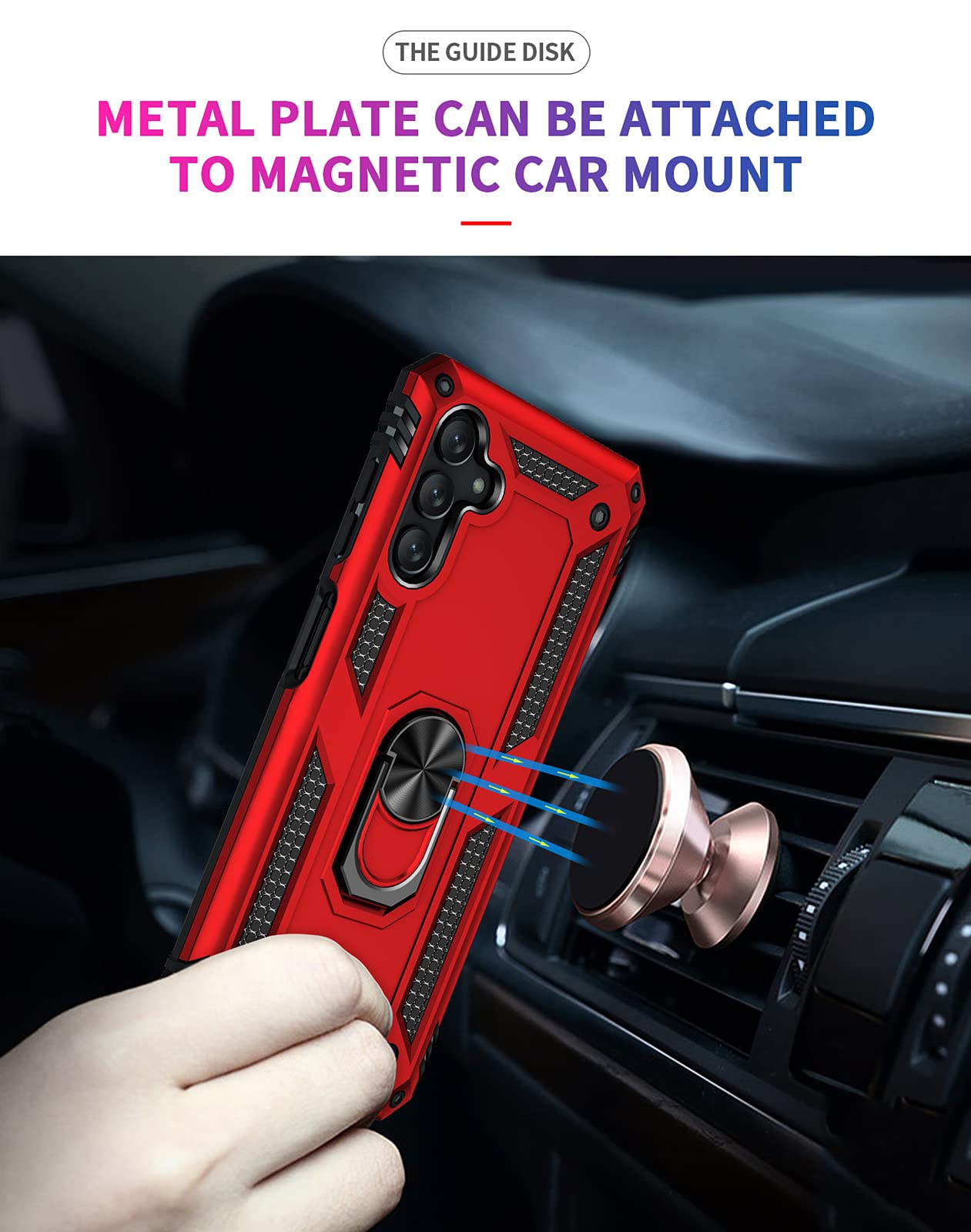 Armor Ring Bracket Phone Case For Samsung A53(5G) With 1-Pc Screen Protector-Fast Delivery - Keilini