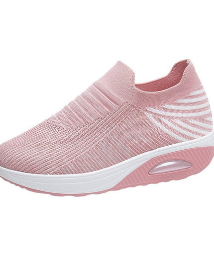 Women's low top fly woven casual sneakers - Libiyi