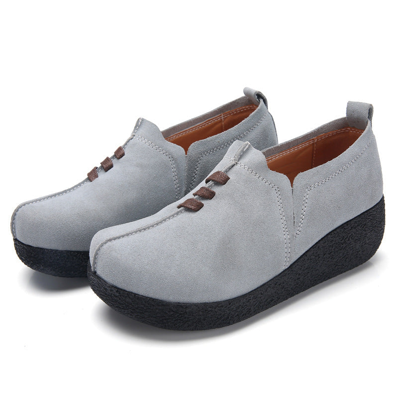 Libiyi Round toe fly woven mesh thick sole ladies casual shoes - Libiyi