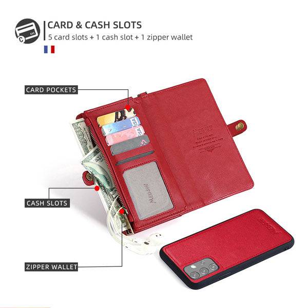 MEGSHI Magnetic 2-in-1 Detachable Leather Wallet Case For Samsung A Series - Libiyi