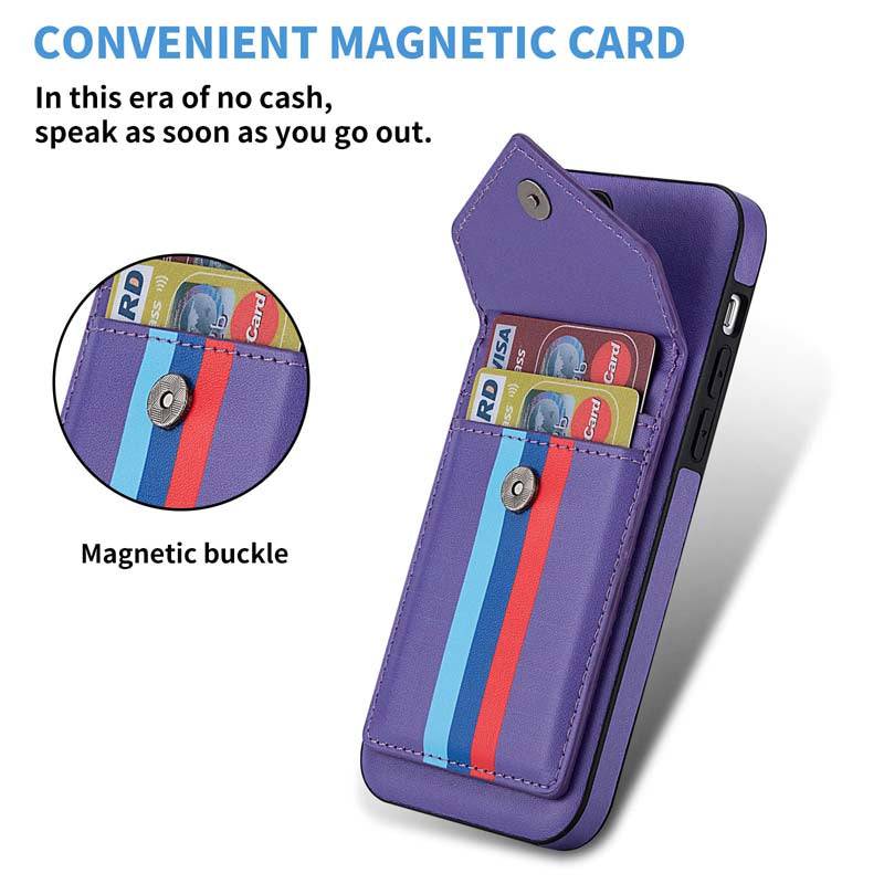 Lanyard Leather Wallet Card Holder Stand Phone Case For iPhone - Libiyi