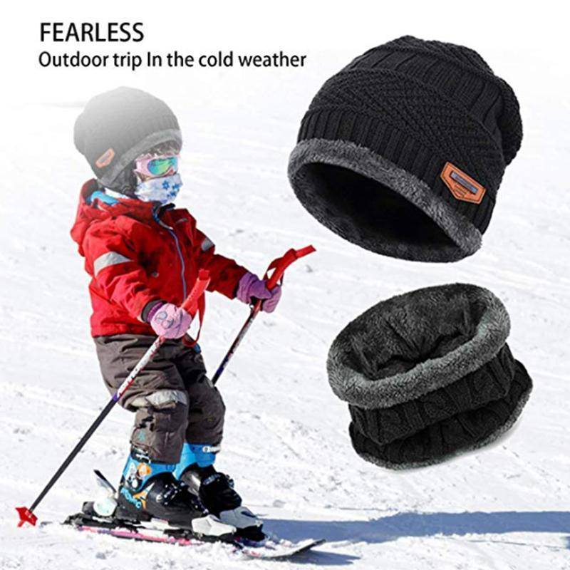 Warm Beanie Cap With Scarf - Libiyi