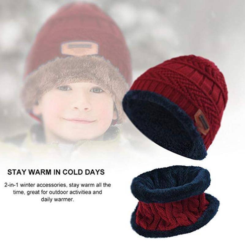 Warm Beanie Cap With Scarf - Libiyi