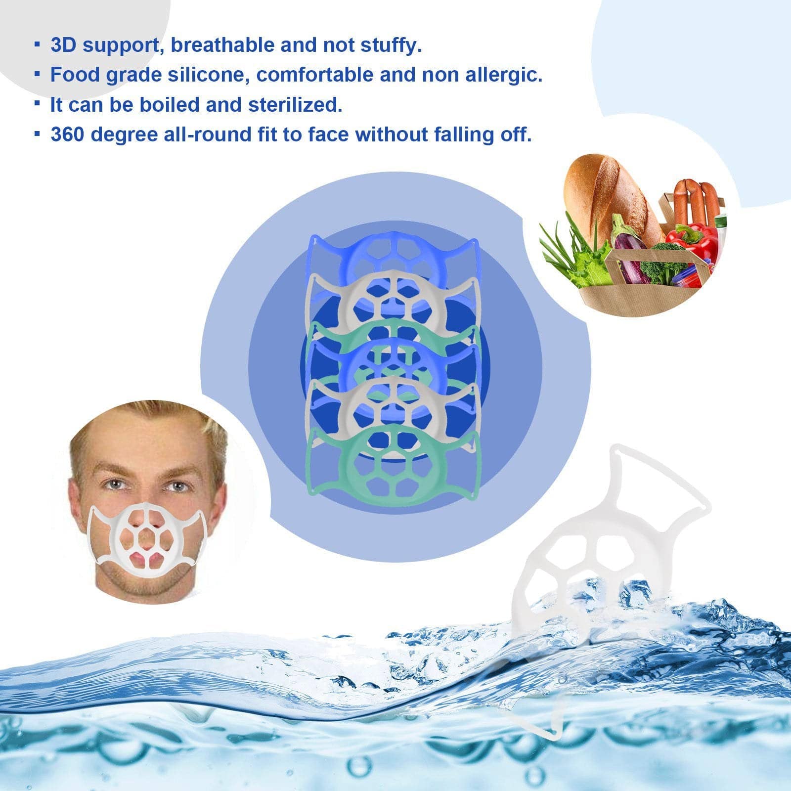 3D Softer Face Mask Bracket for More Breathing Space - Libiyi