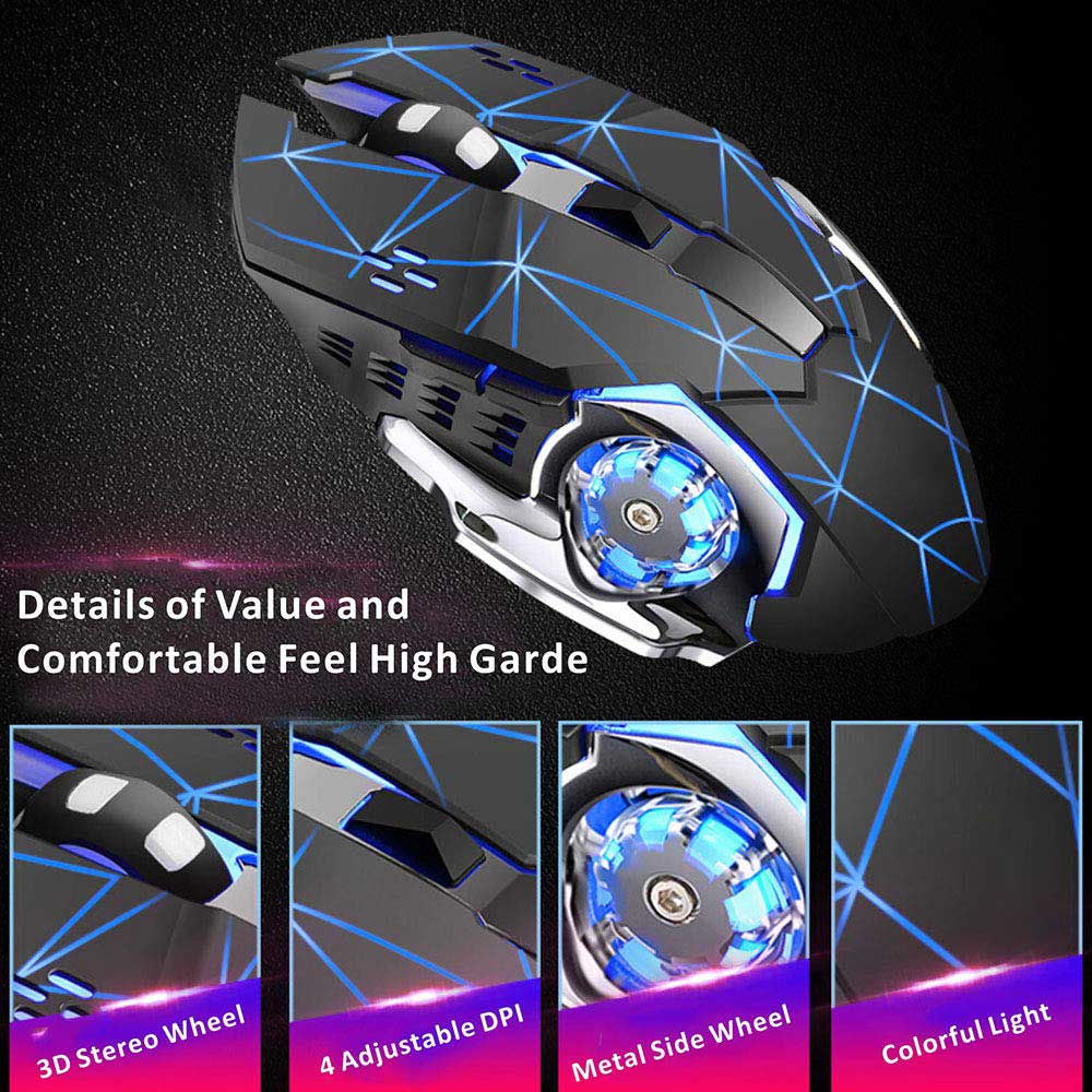 Rechargeable Wireless Mouse-Starry Black - Libiyi
