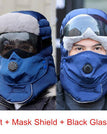 Navy+Mask Shield / Black Glasses