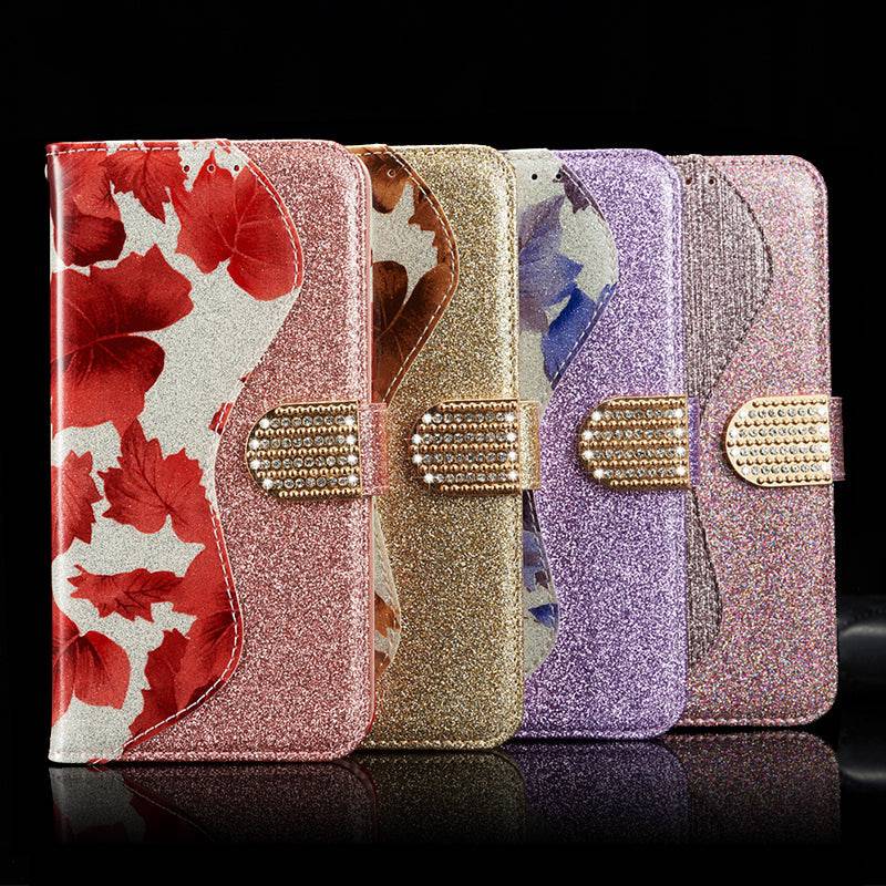 Leather Glitter Rhinestone Flip Case For Samsung A Series - Libiyi