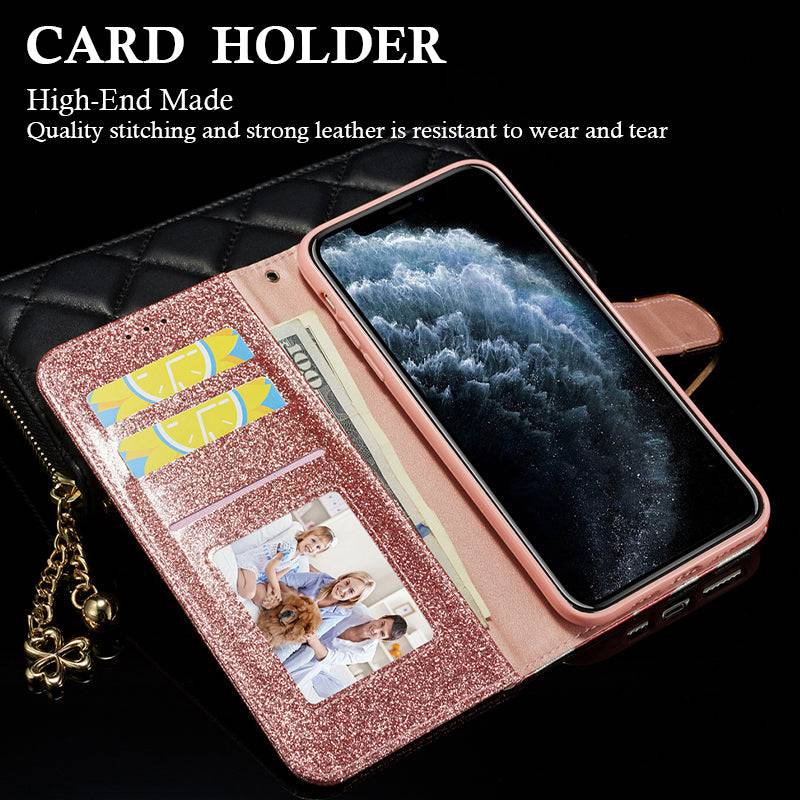 Leather Glitter Rhinestone Flip Case For Samsung A Series - Libiyi