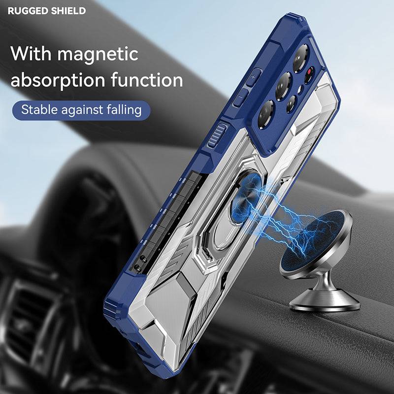 Magnetic Metal Finger Ring Holder Armor Case For Samsung S21 ULTRA 5G - Libiyi