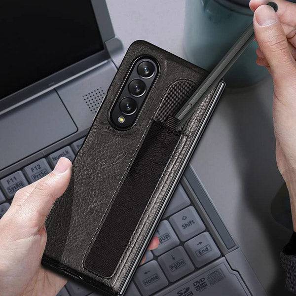 S Pen Slot Protective Leather Case for Samsung Galaxy Z Fold 3 5G - Libiyi