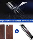 marrom escuro / iPhone 7 Plus/8 Plus / Com protetor de tela [2 pacotes]