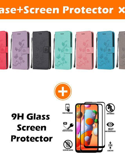 Imprint Butterfly Flower Leather Mobile Phone Case for iPhone XR - Libiyi