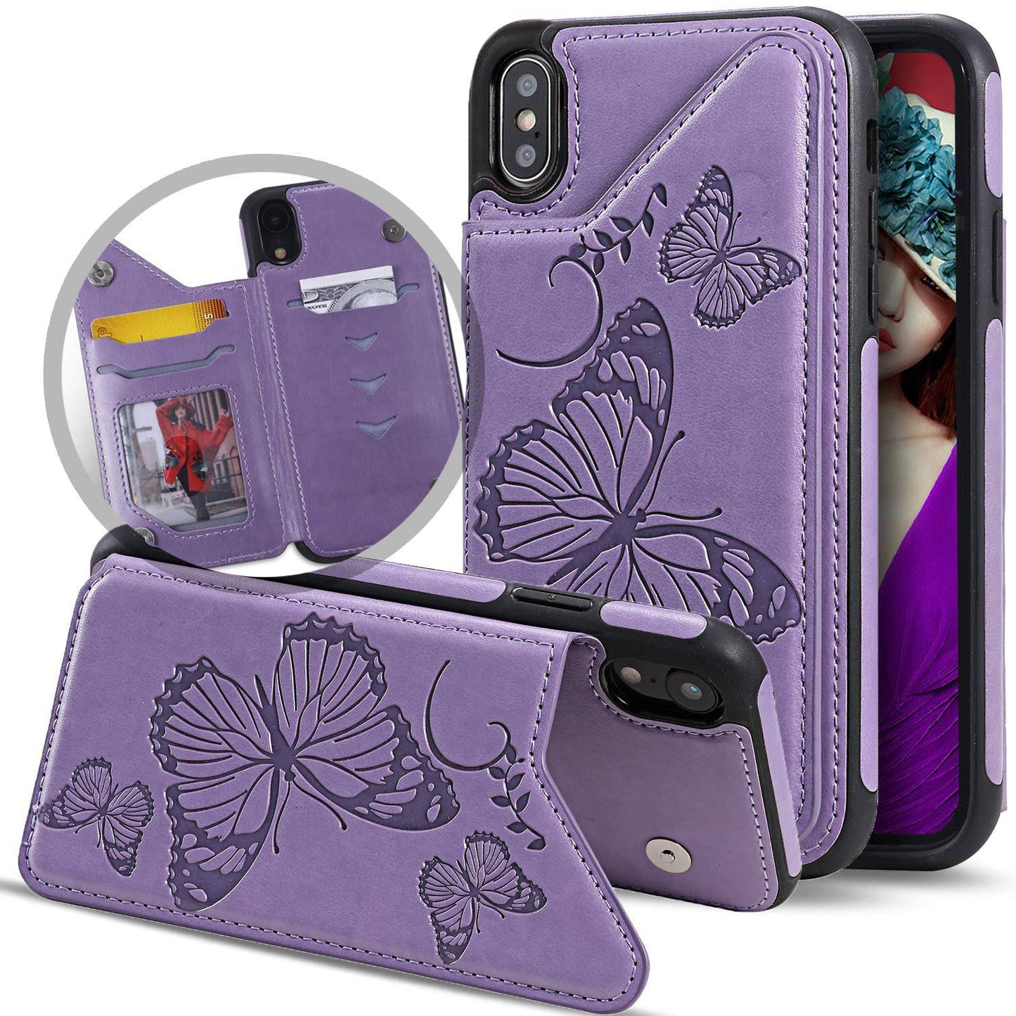 New Luxury Embossing Wallet Cover For iPhone X/Xs-Fast Delivery - Libiyi