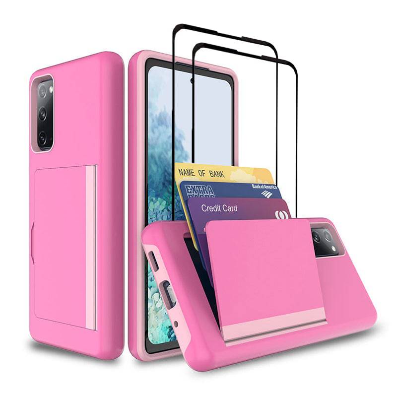 Armor Protective Card Holder Case for Samsung S20 With 2-Pack Screen Protectors - Libiyi