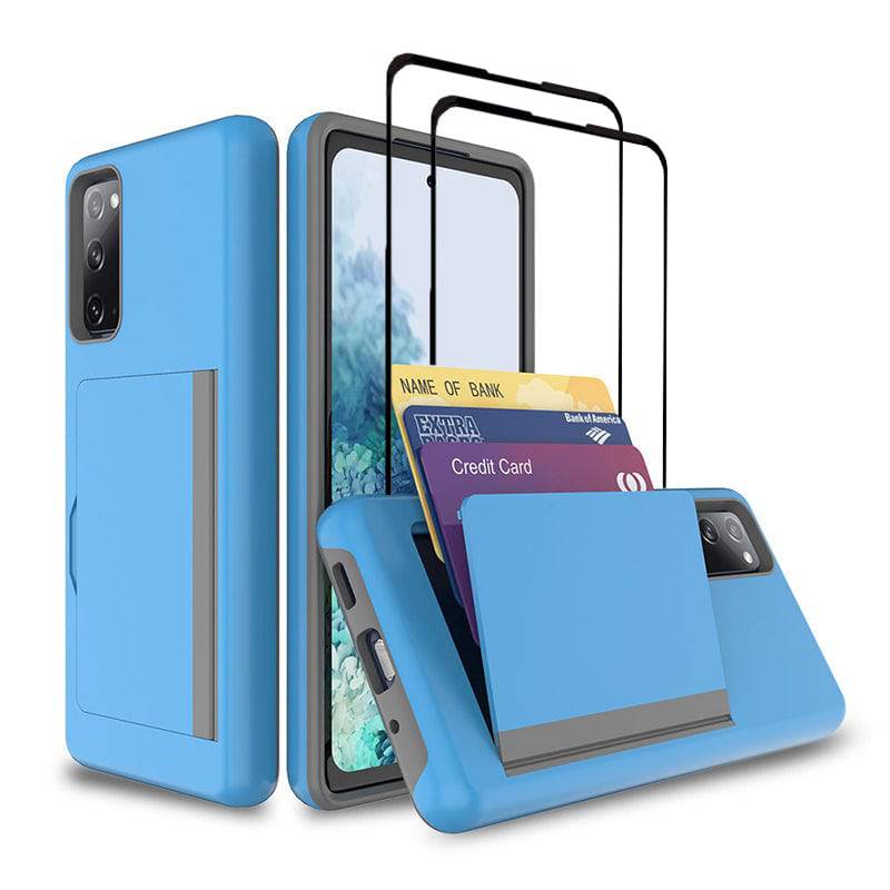 Armor Protective Card Holder Case for Samsung S20 With 2-Pack Screen Protectors - Libiyi