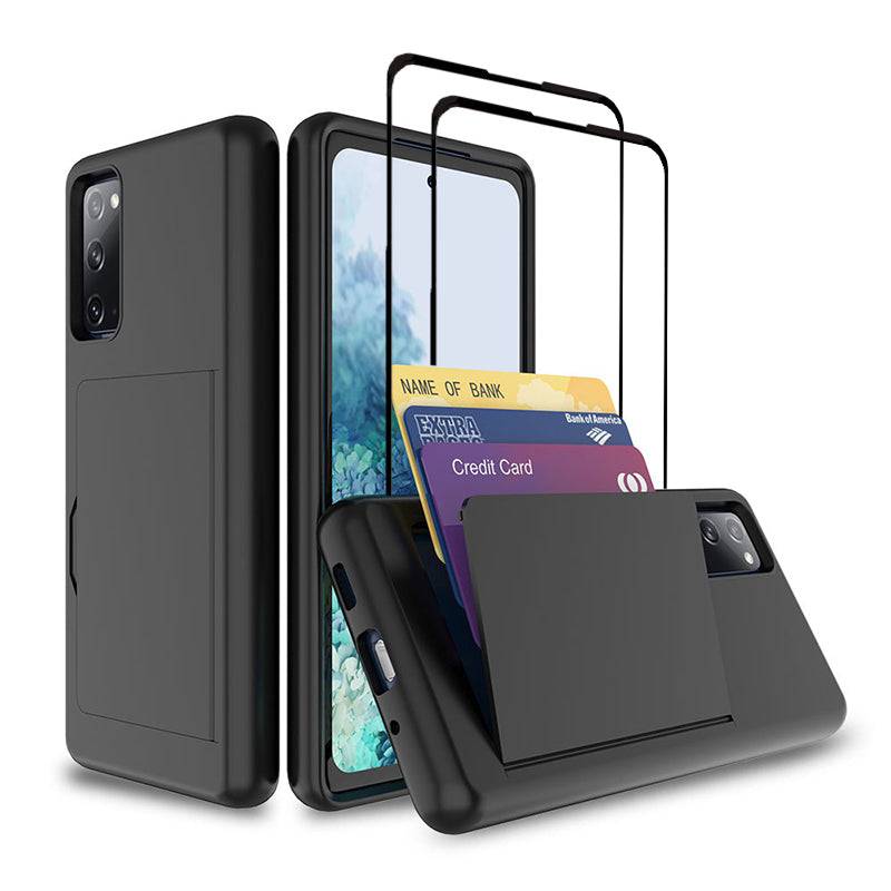 Armor Protective Card Holder Case for Samsung S20 With 2-Pack Screen Protectors - Libiyi
