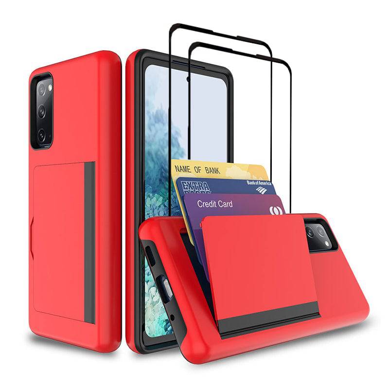Armor Protective Card Holder Case for Samsung S20 With 2-Pack Screen Protectors - Libiyi