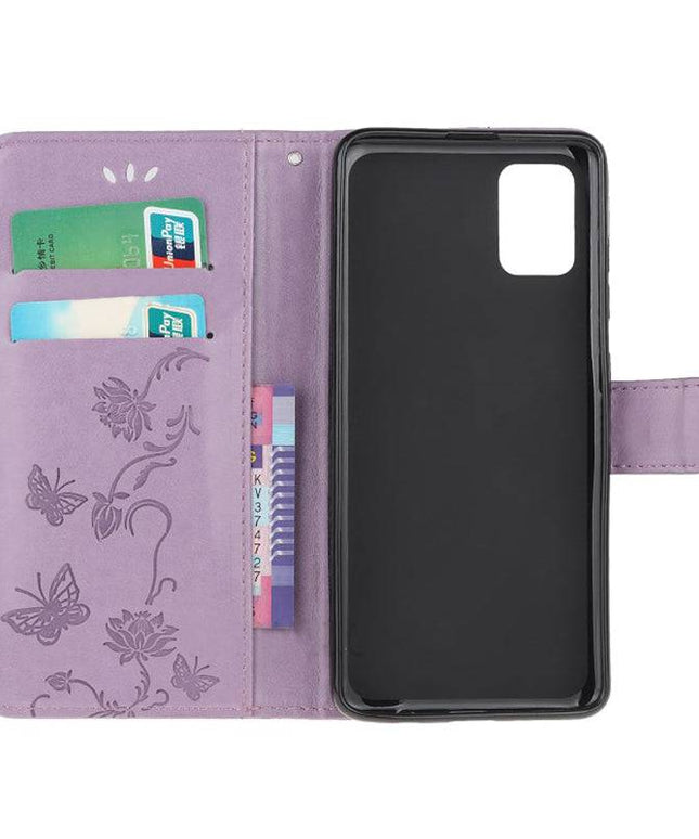 Imprint Butterfly Flower Leather Mobile Phone Case for Samsung - Libiyi