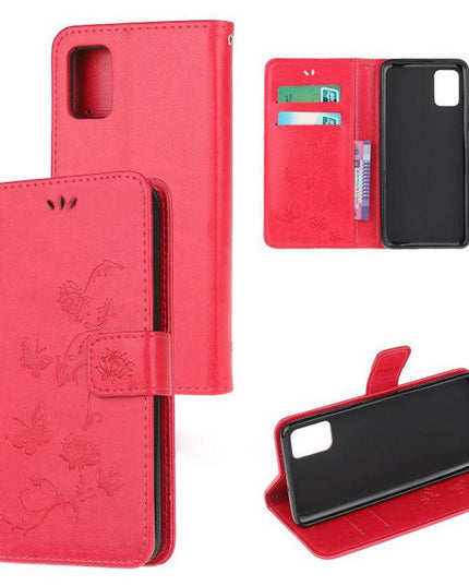 Imprint Butterfly Flower Leather Mobile Phone Case for Samsung - Libiyi