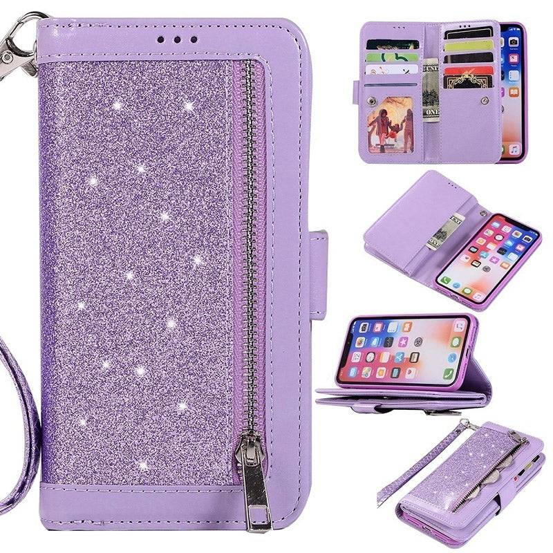 Bling Wallet Case with Wrist Strap for iPhone - Libiyi