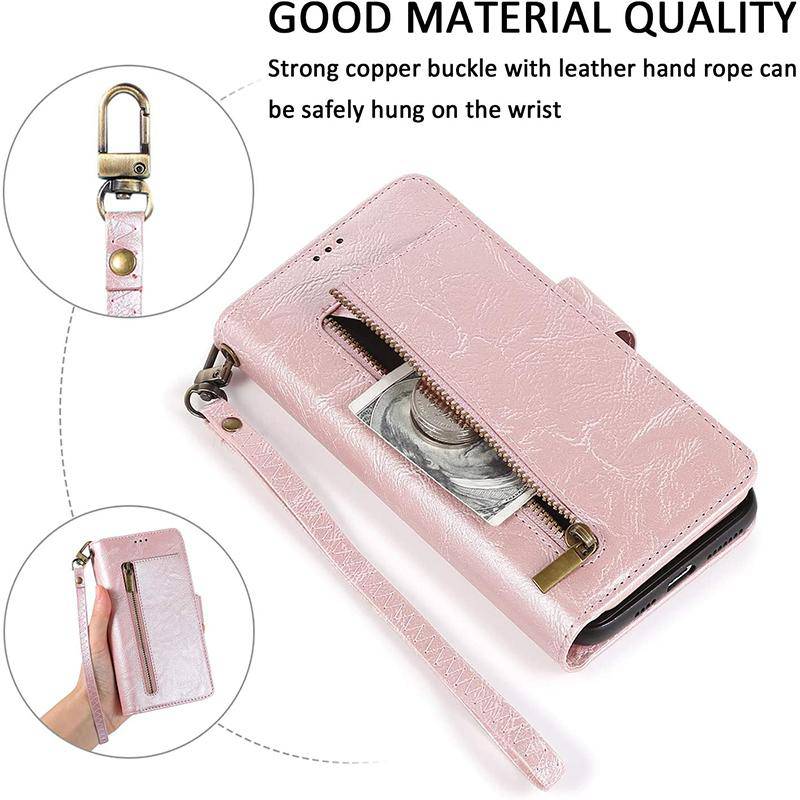 Detachable Flip Folio Zipper Purse Phone Case for iPhone 13 Series - Libiyi
