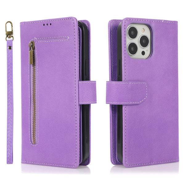 Detachable Flip Folio Zipper Purse Phone Case for iPhone - Libiyi