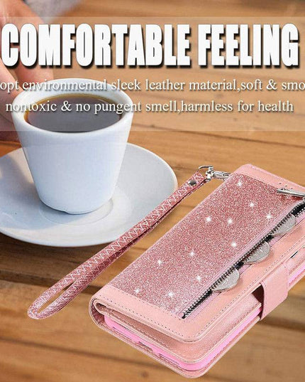 Bling Wallet Case with Wrist Strap for iPhone XR - Libiyi