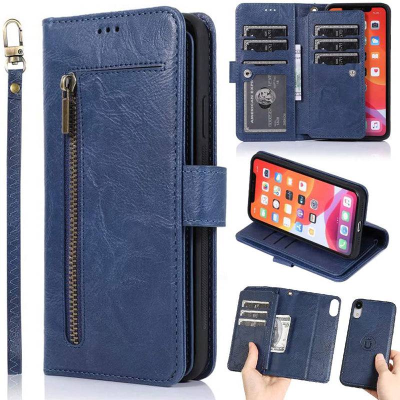 Detachable Flip Folio Zipper Purse Phone Case for iPhone XR - Libiyi