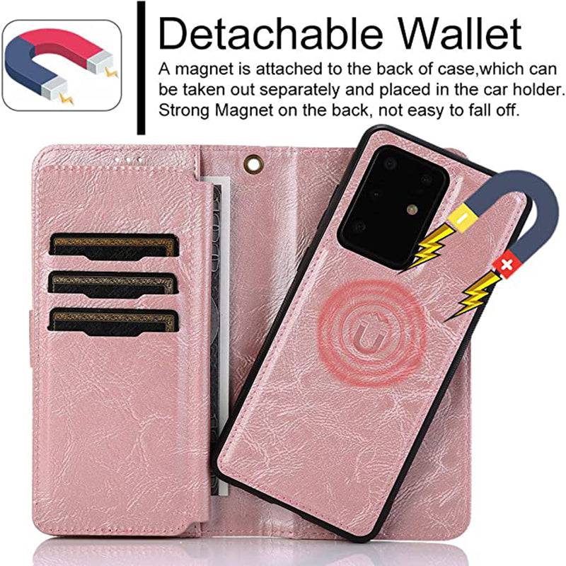 Detachable Flip Folio Zipper Purse Phone Case for Samsung S20 Series - Libiyi