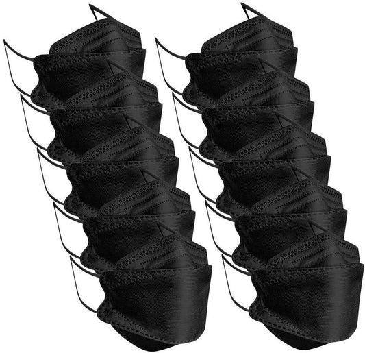 10-50Pcs KF94 Comfortable Fish Type Mask(White&Black) - Libiyi