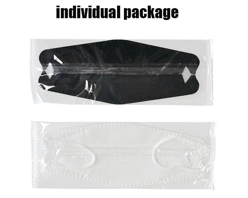 10-50Pcs KF94 Comfortable Fish Type Mask(White&Black) - Libiyi