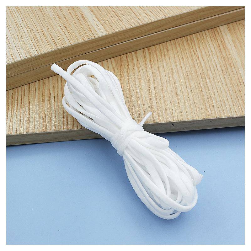 1/6 Inch(4mm)Flat Braided Elastic Cord/White Elastic Band (50 yards) - Libiyi