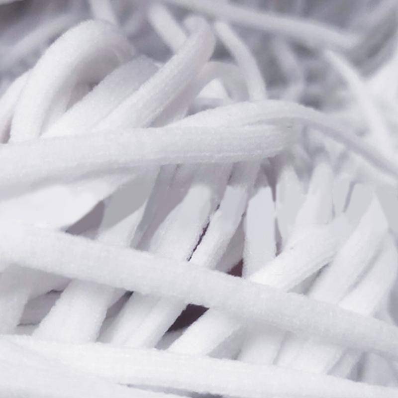 1/6 Inch(4mm)Flat Braided Elastic Cord/White Elastic Band (50 yards) - Libiyi