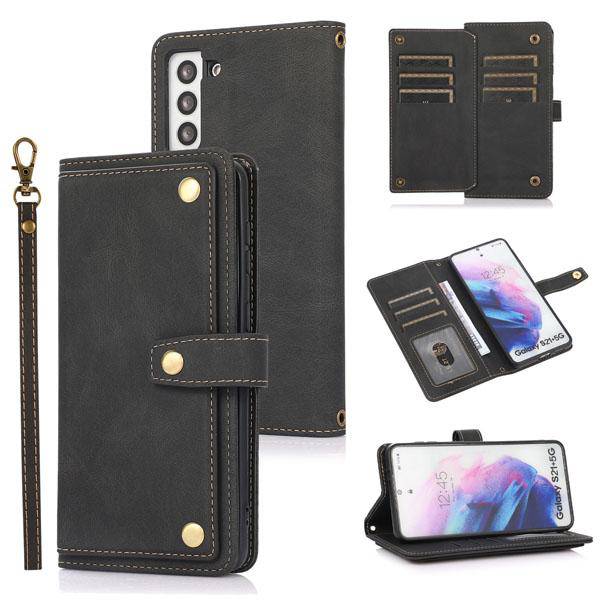 Leather Crossbody Shockproof Wallet Phone Case for Samsung S21 - Libiyi