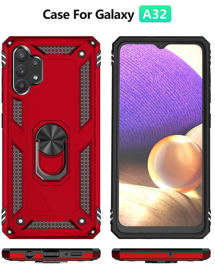 Samsung A32(5G) Luxury Armor Ring Bracket Phone Case With 2-Pack Screen Protectors - Libiyi