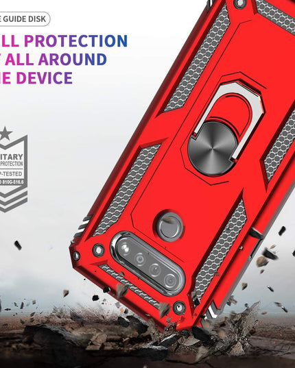 Luxury Armor Ring Bracket Phone Case For LG K51 With [2 Pack] Screen Protectors - Libiyi